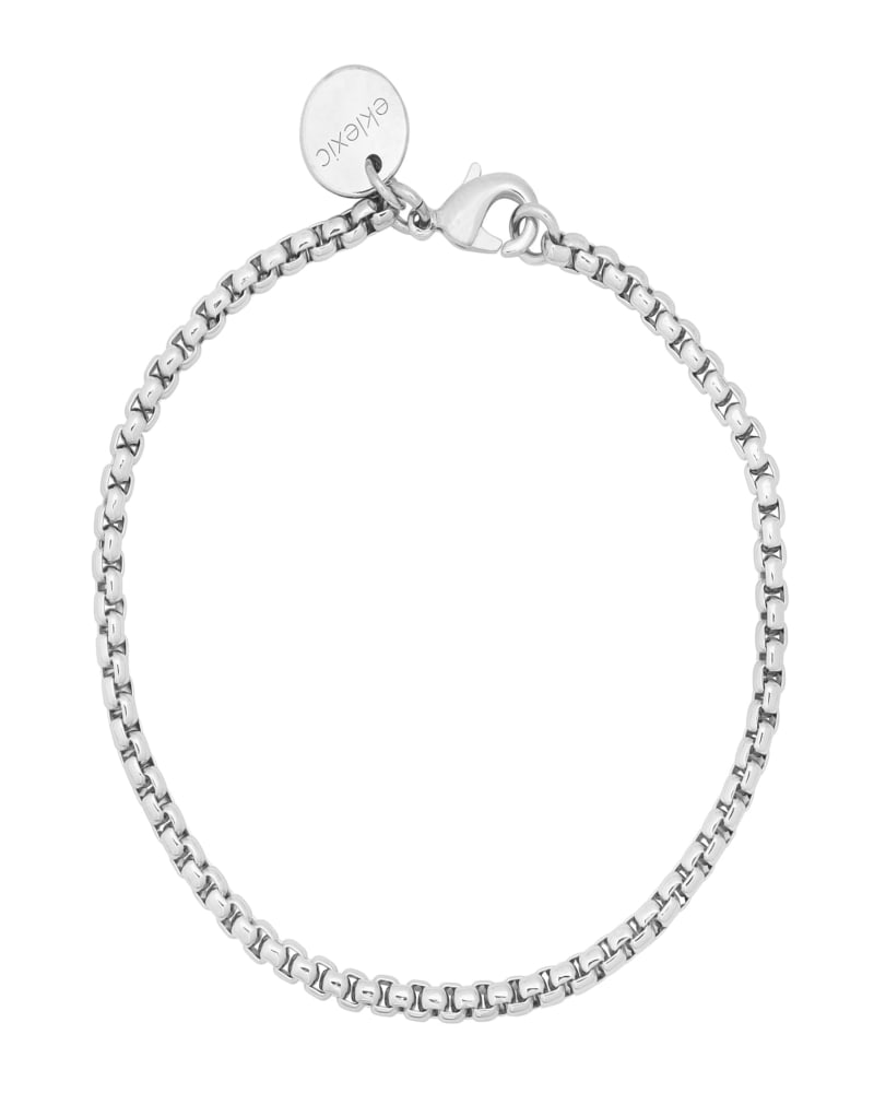 Front of a size 8" Thin Luciana Bracelet 8" Silver in Silver by Eklexic. | dia_product_style_image_id:285664